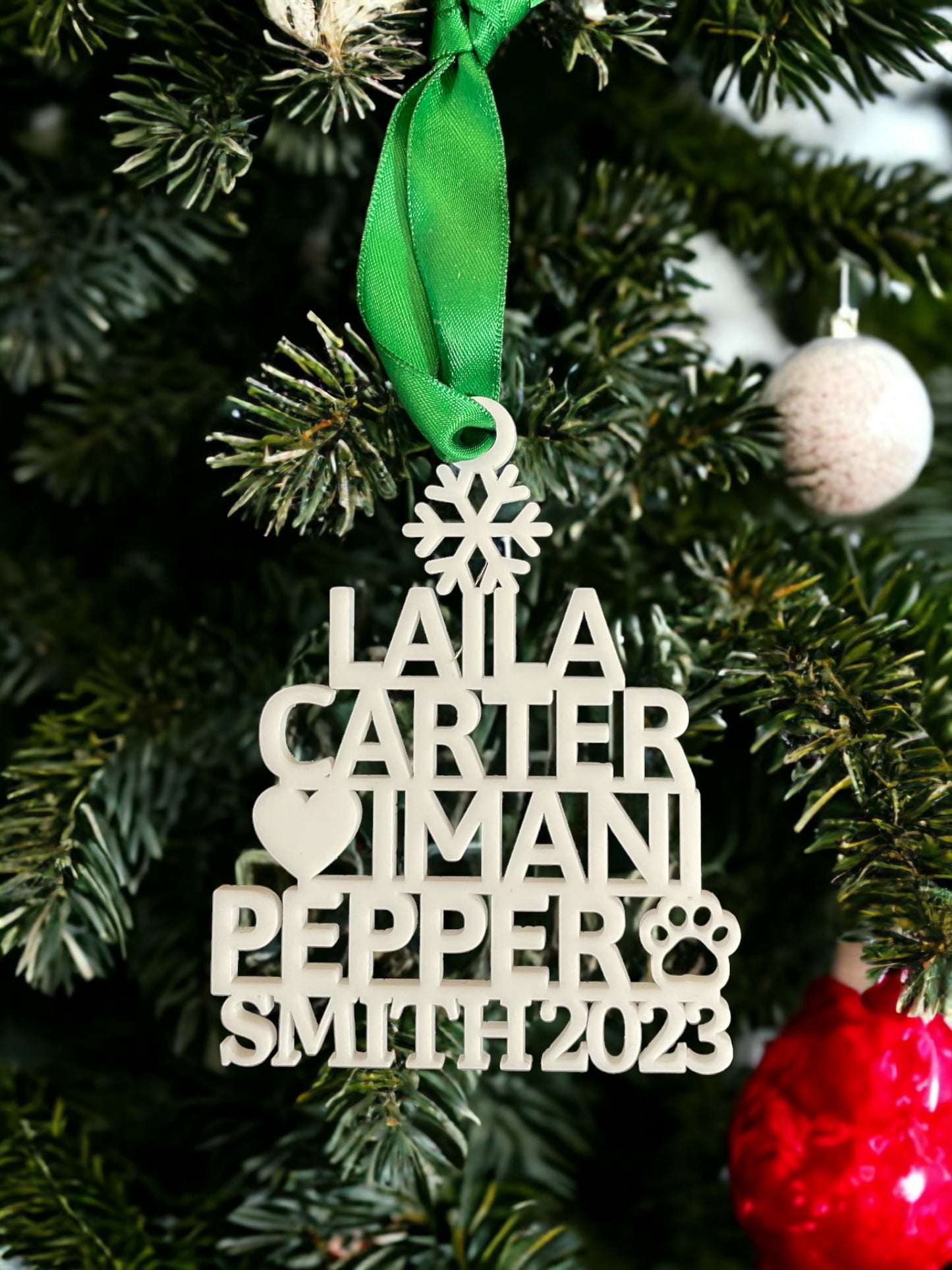Name Ornament Tree Shape