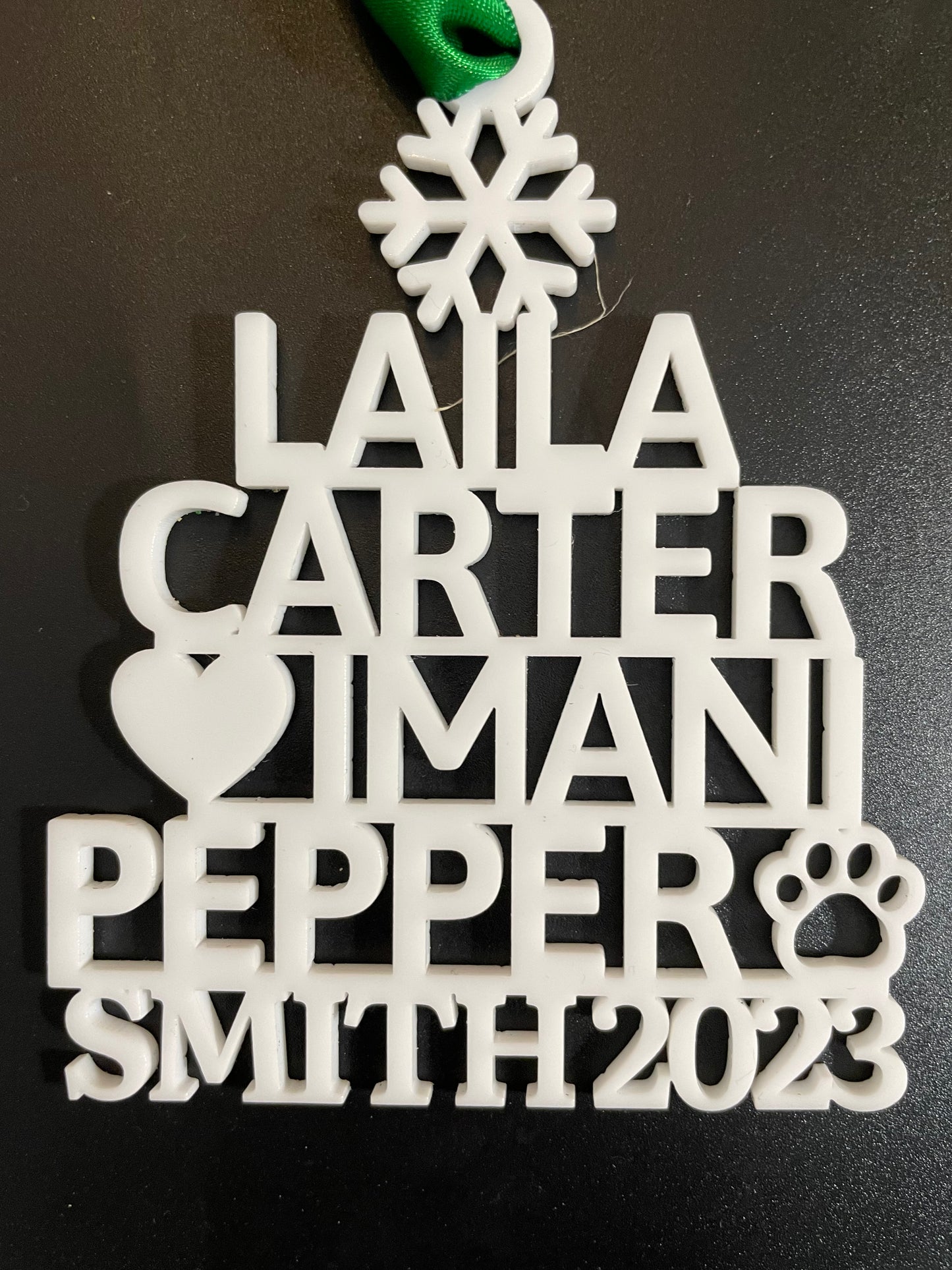 Name Ornament Tree Shape