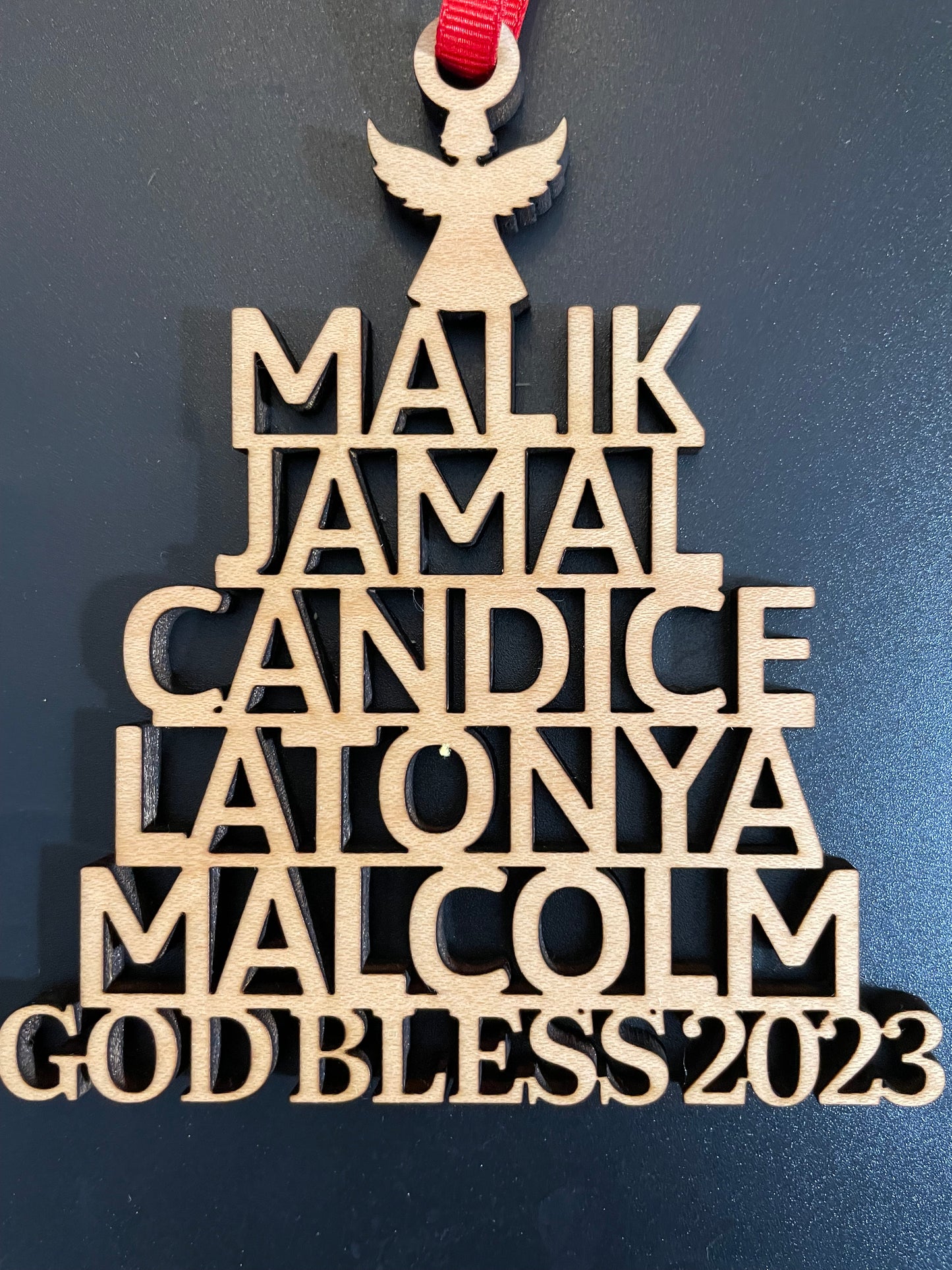 Name Ornament Tree Shape